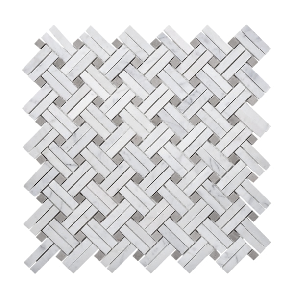 Apollo Tile Sample, Miele Beige & White Hexagon 11.5"x10.5" Marble Mosaic Tile APLKB99G01EC25 Sample - main